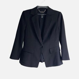 White House Black Market One Button Black Blazer 0